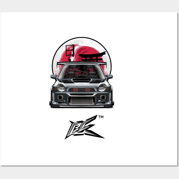 SUBARU IMPREZA WRX GC8 BUGEYE gray Wall Art by naquash